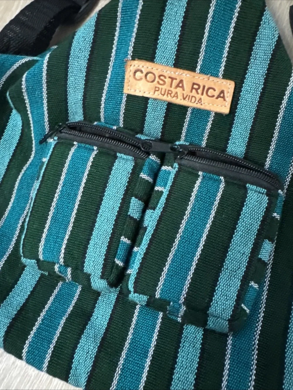 Pura Vida Bohemian Mini Backpack | Striped Knit Crossbody | Costa Rica Beachy Y2
